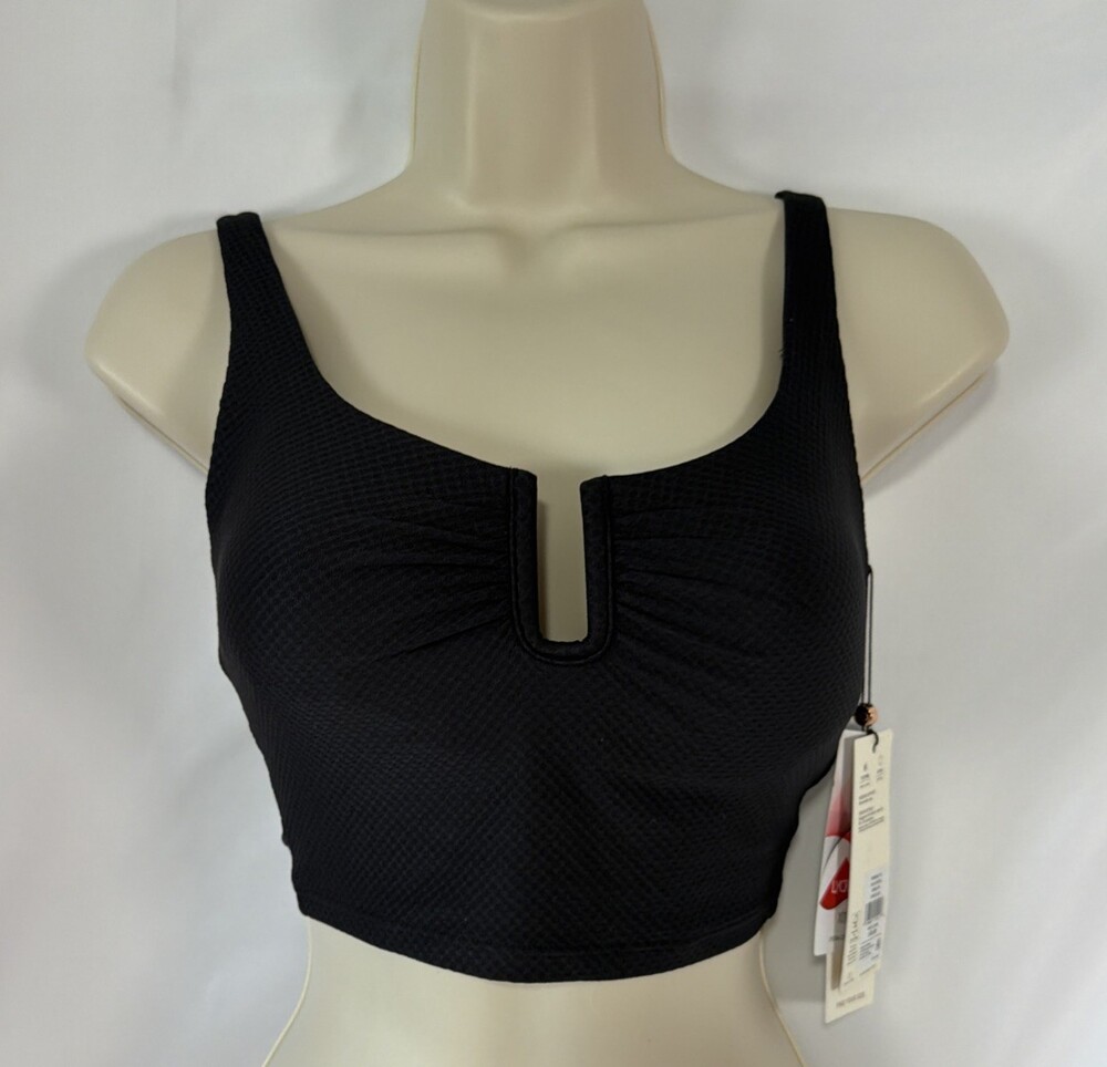 Calia Women's XS UBAR LL Black Bikini Top Pure Black Dalia Golf Swim Beach